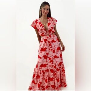 Sugarlips Pink Lemonade O-Ring Cut Out Maxi Dress